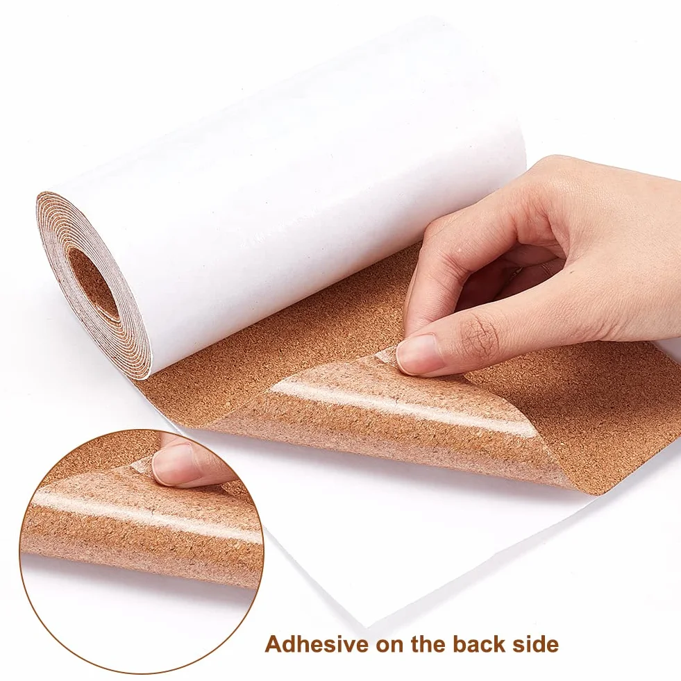 BENECREAT Rollo de corcho autoadhesivo 2,5 m x 15 cm 1 mm de grosor para decoración de pared