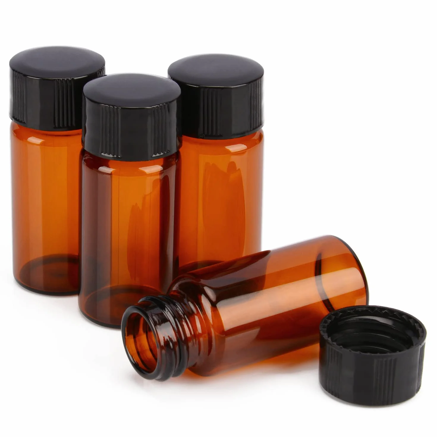 Frasco de Muestreo de Vidrio Ámbar 10 ml con Tapa de Rosca, Paquete de 40