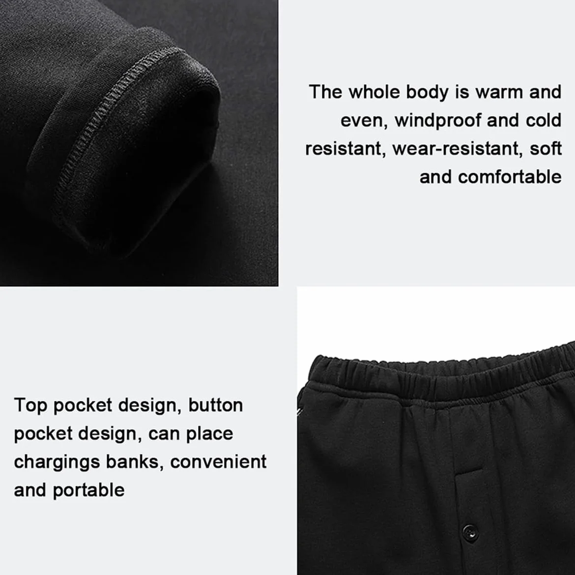 Ropa Interior térmica con calefacción eléctrica por USB, Control de 3 temperaturas, para Hombre, para Esquiar