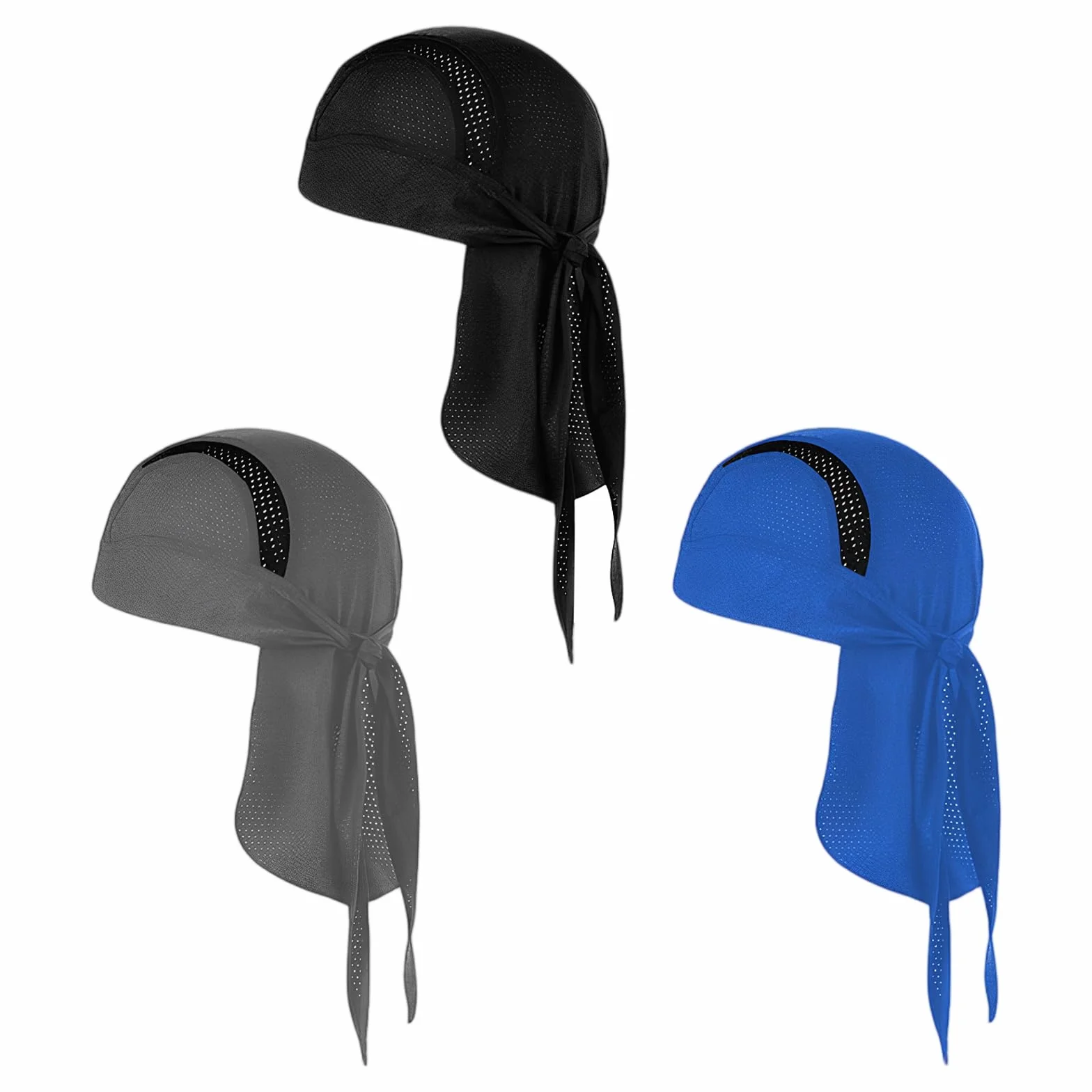 3 Bandanas Transpirables para Ciclismo - Pañuelo Técnico Biker bajo Casco | Absorbe Sudor UV 50+ | Bandana Cabeza Ciclismo Verano para Hombre | Bandana Under Helmet Multideporte