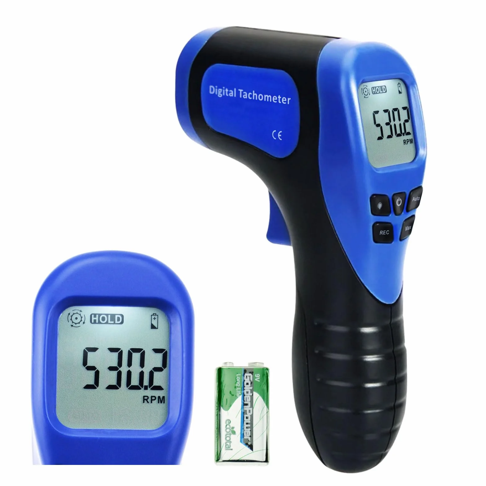 Tacómetro Digital LCD sin Contacto Medidor de RPM Velocidad Láser