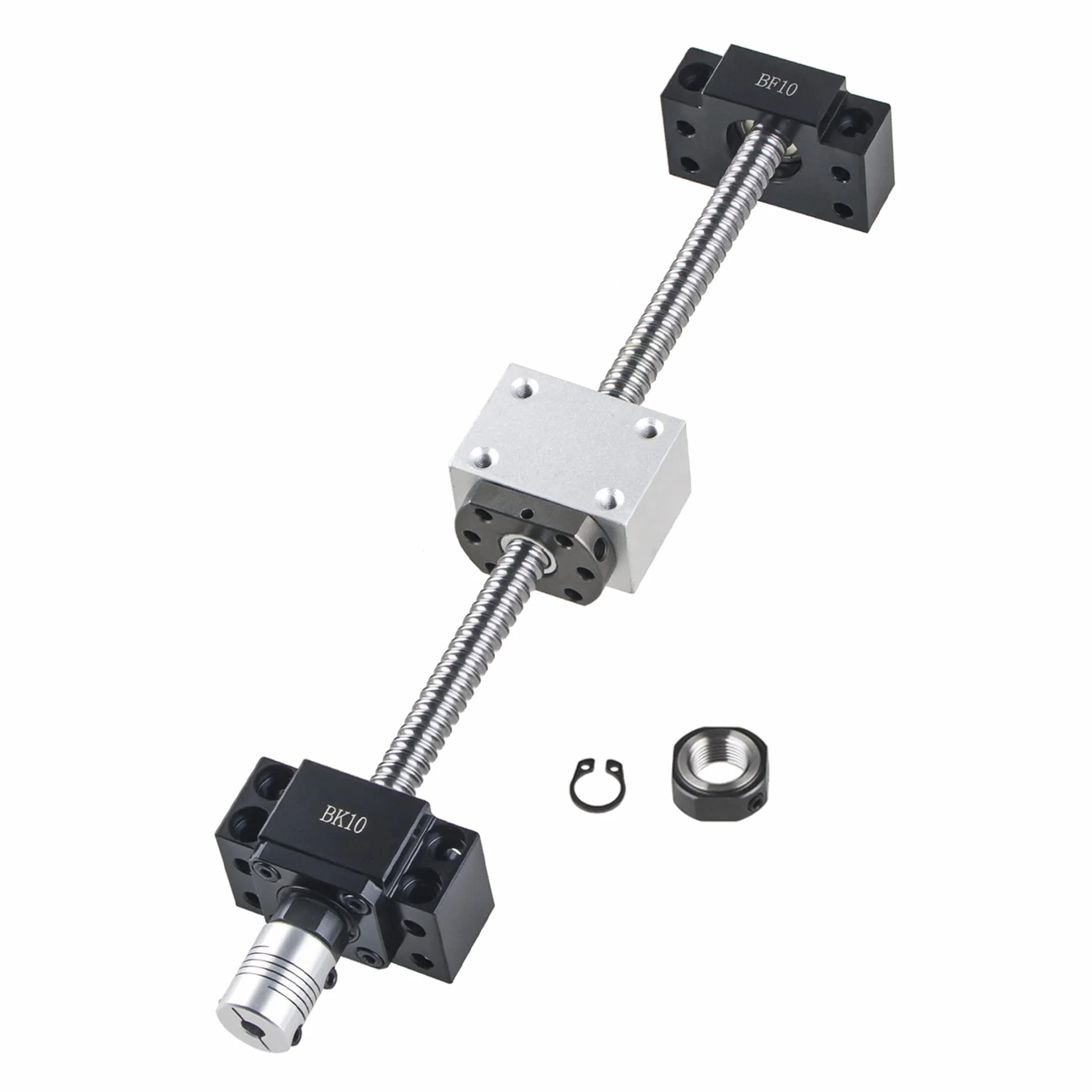 CNCMANS SFU1204 Husillo de bolas 600 mm acero inoxidable extremo mecanizado tuerca soporte Bk10/Bf10 carcasa acoplamiento alta precisión