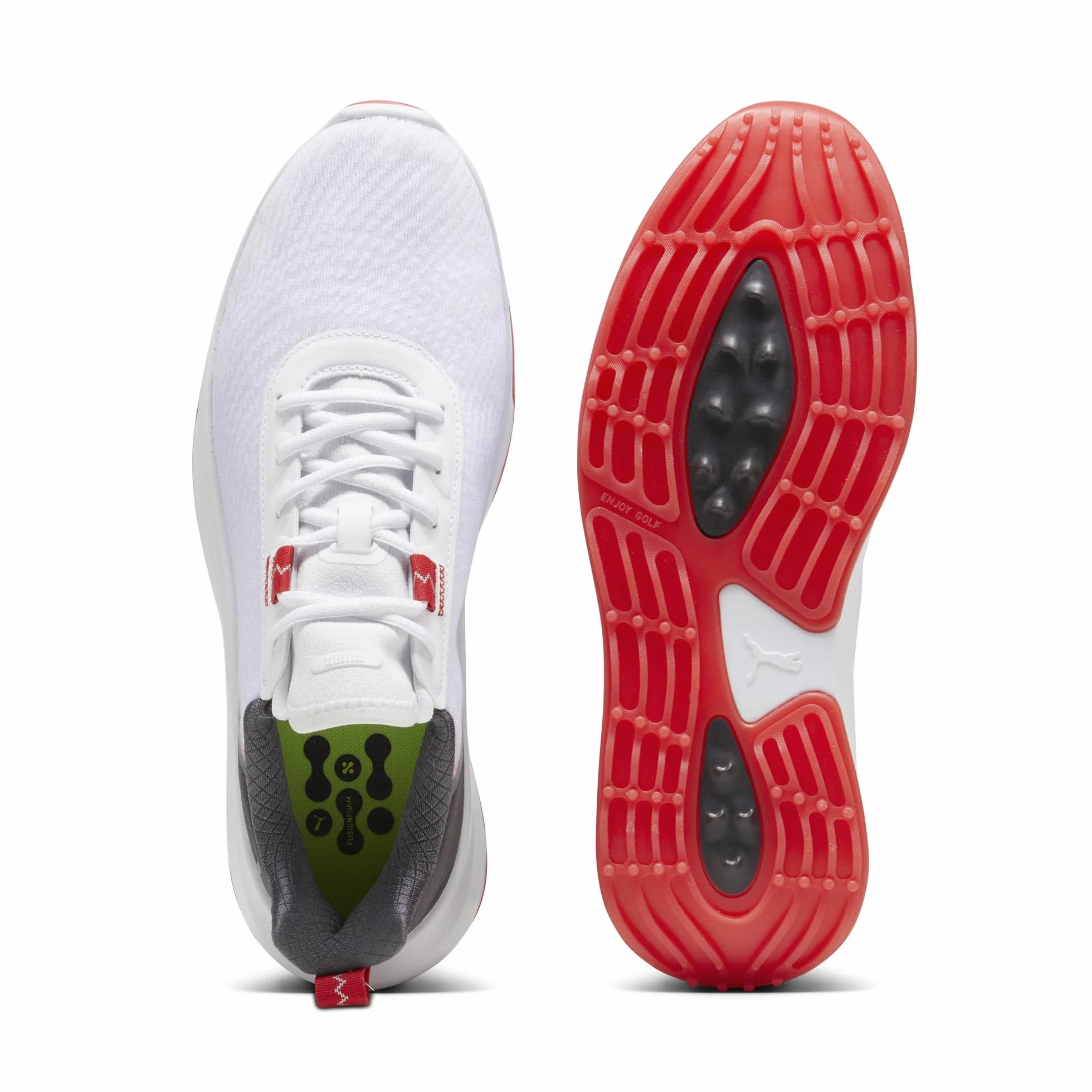 Puma Fusion Crush - Zapatos Deportivos de Golf para Hombre, White/Dark Coal, 42 EU