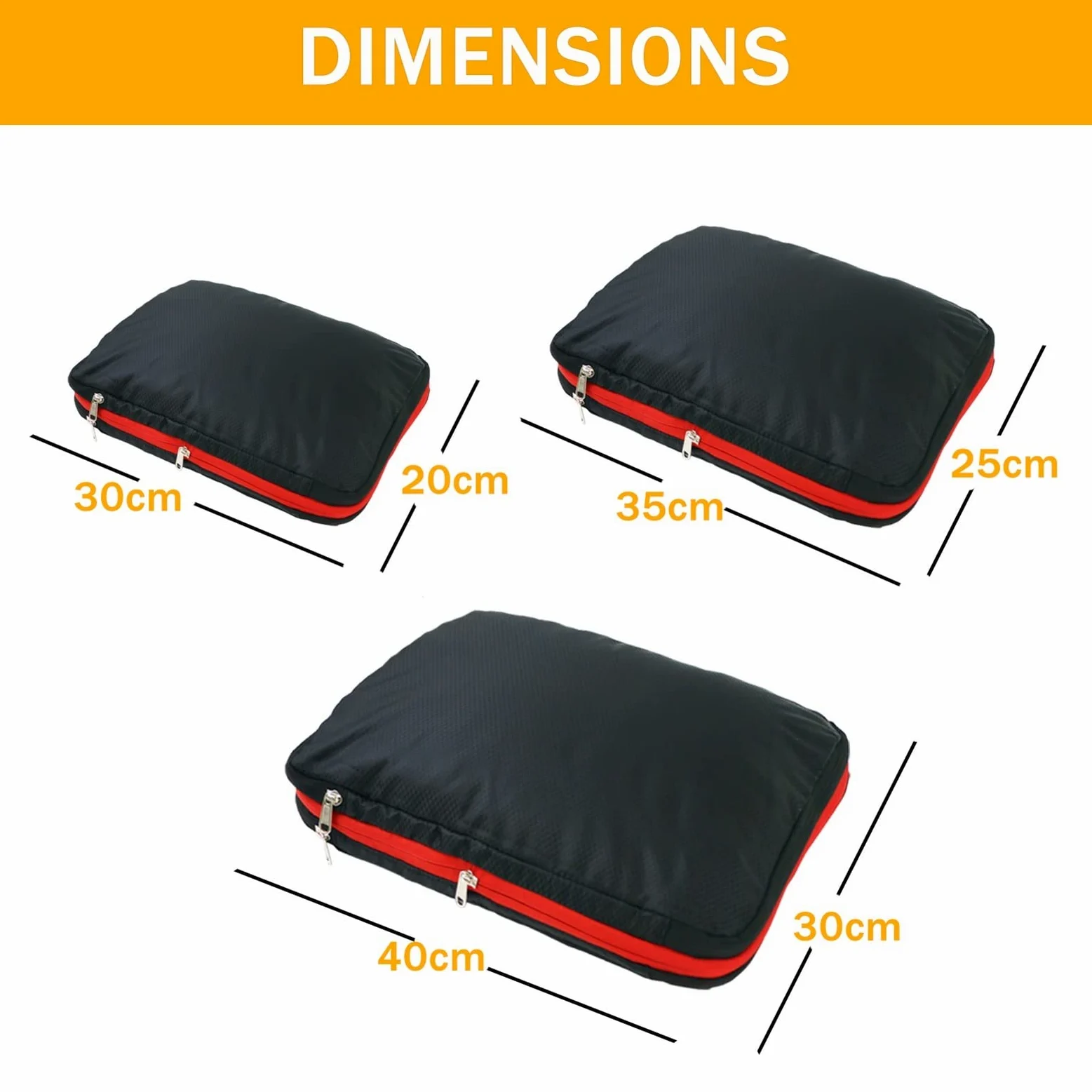 Cubos de embalaje duraderos para bolsa de compresión de viaje Equipaje doble Organizador a prueba de agua Bolsas de almacenamiento Gran capacidad con cremallera resistente para accesorios de viaje (
