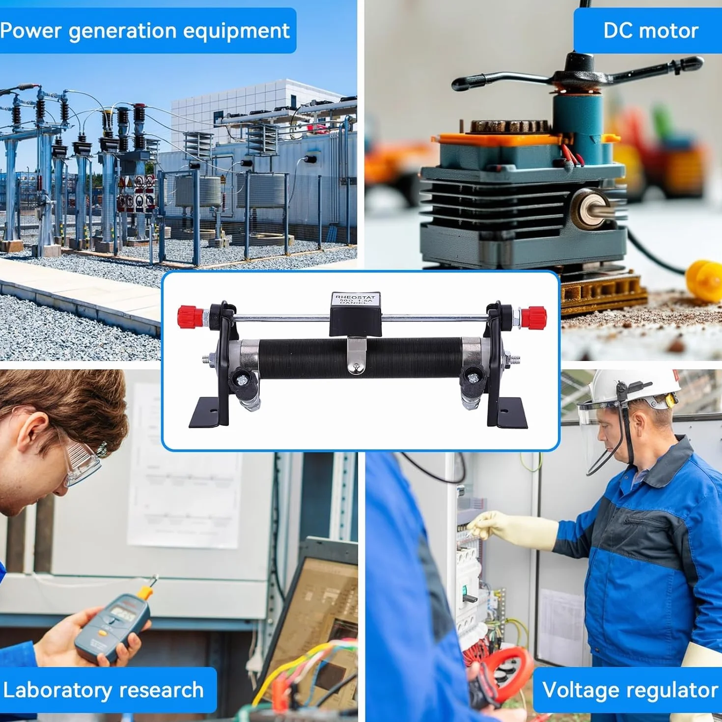 Reóstato Deslizante 1.5A 50Ω, Resistencia Eléctrica para Laboratorio de Enseñanza