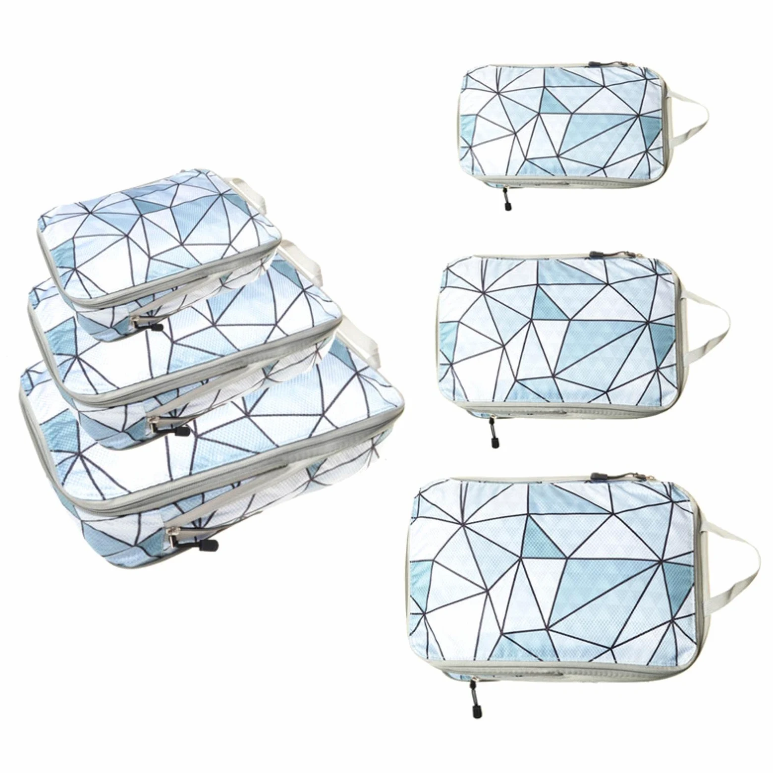 1 cubo de embalaje, bolsa de almacenamiento de viaje plegable, impermeable, maleta de nailon portátil con bolso, organizador de equipaje, grande, 40 x 30 cm, solo 1, negro (azul, azul cielo, pequeño