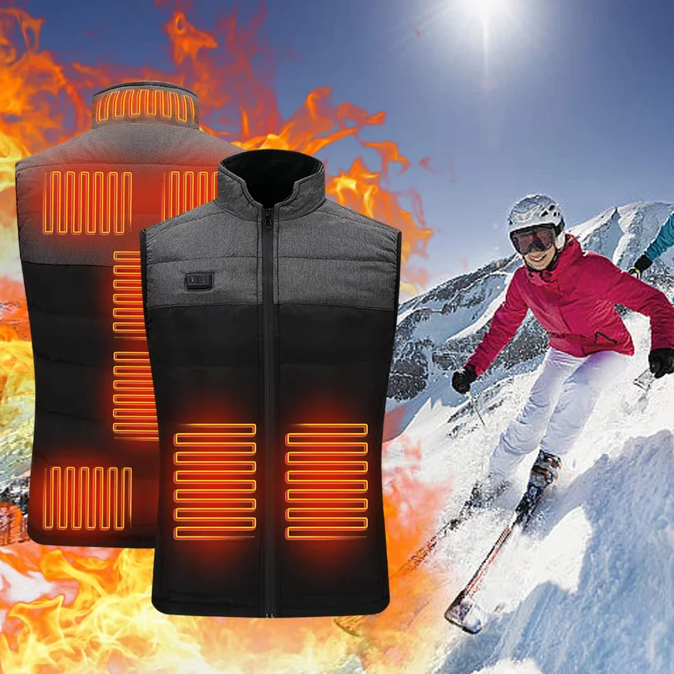 Bseical Chaleco Calefactable Hombre Moto, Chaqueta Calefactable Mujer Invierno, Chaleco Calentador Eléctrico, Chaquetas Con Calefaccion Ropa Camping Térmico