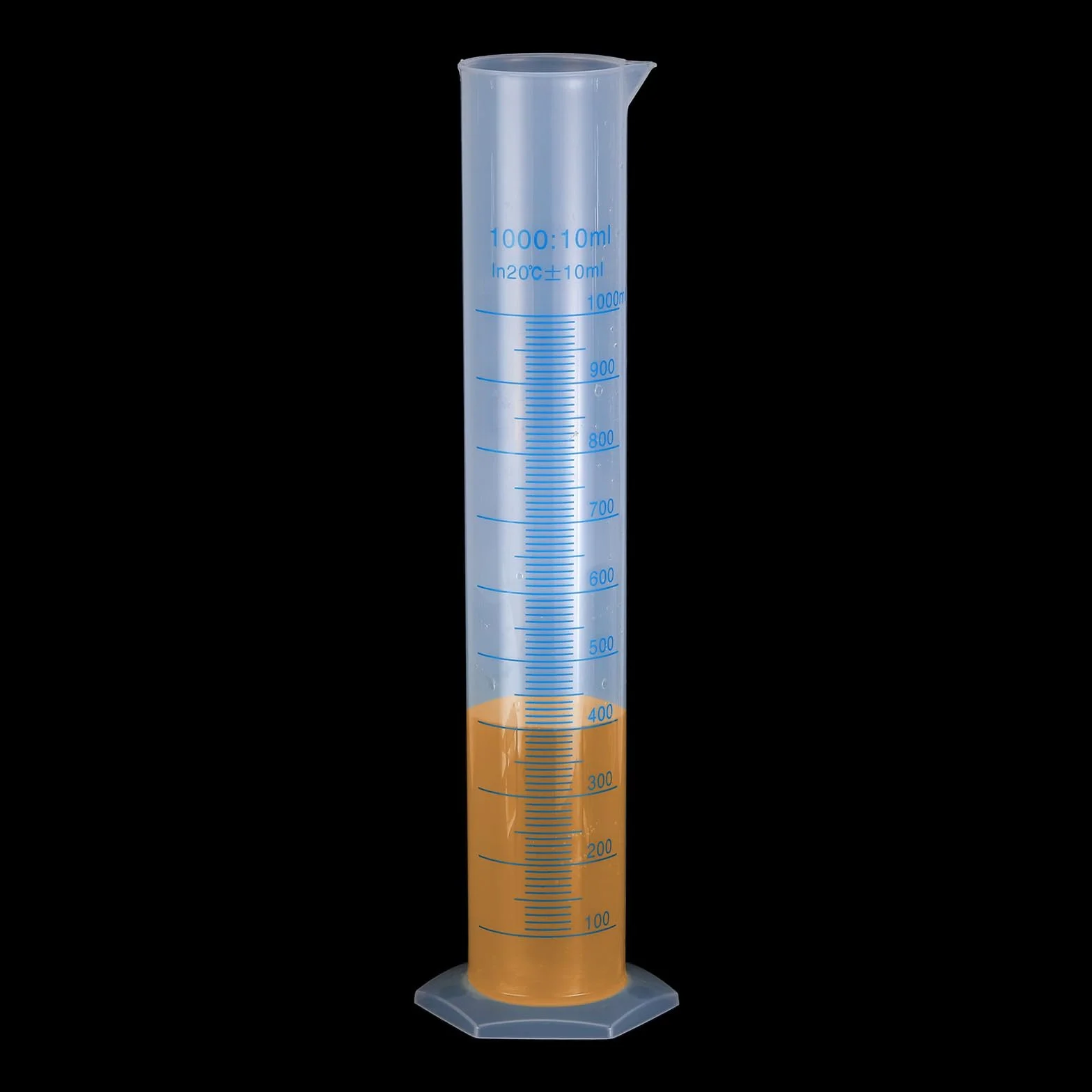 QUARKZMAN Cilindro Graduado de Plástico 1000ml Medidor Transparente Base Hexagonal 2 Unidades