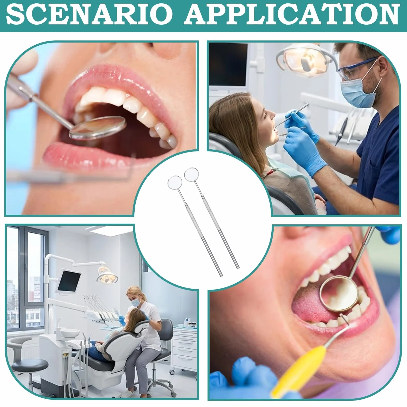 Espejo dental profesional de acero inoxidable Nº 5 autoclave