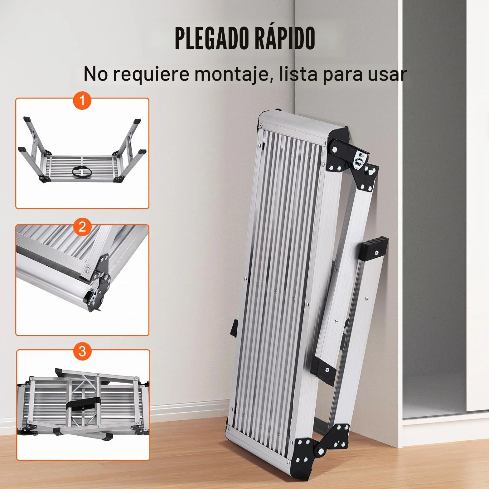 VEVOR Plataforma de Trabajo Plegable 150 kg 76 x 30 x 50,8 cm Aluminio Antideslizante