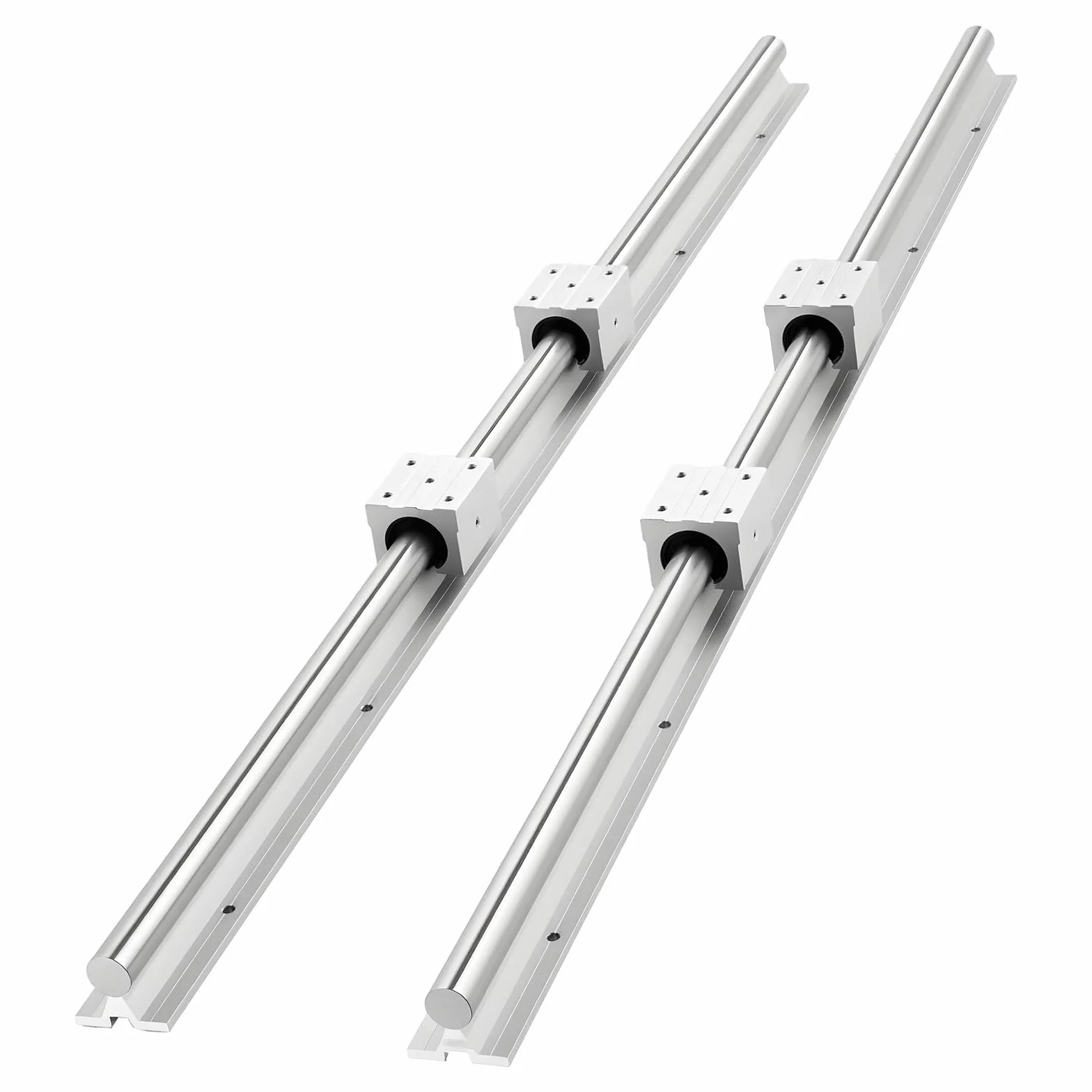 VEVOR Kit de Riel de Guía Lineal SBR25 1200 mm 2 Rieles 4 Bloques Deslizantes