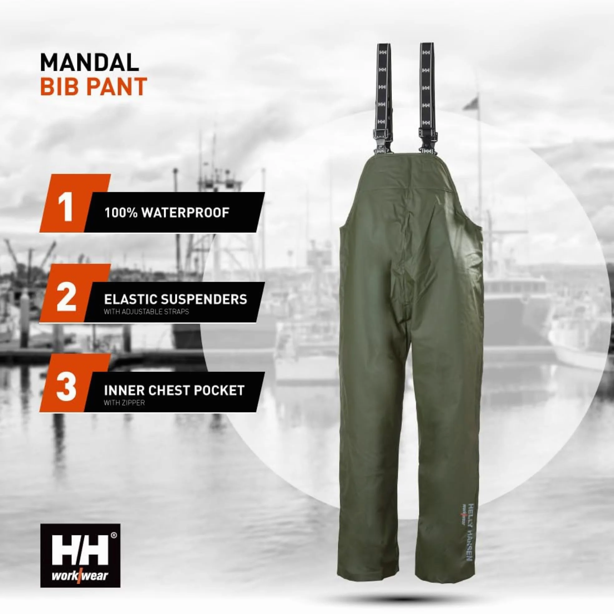 Helly Hansen 480-L70529 Mandal Babero Mono, Talla L