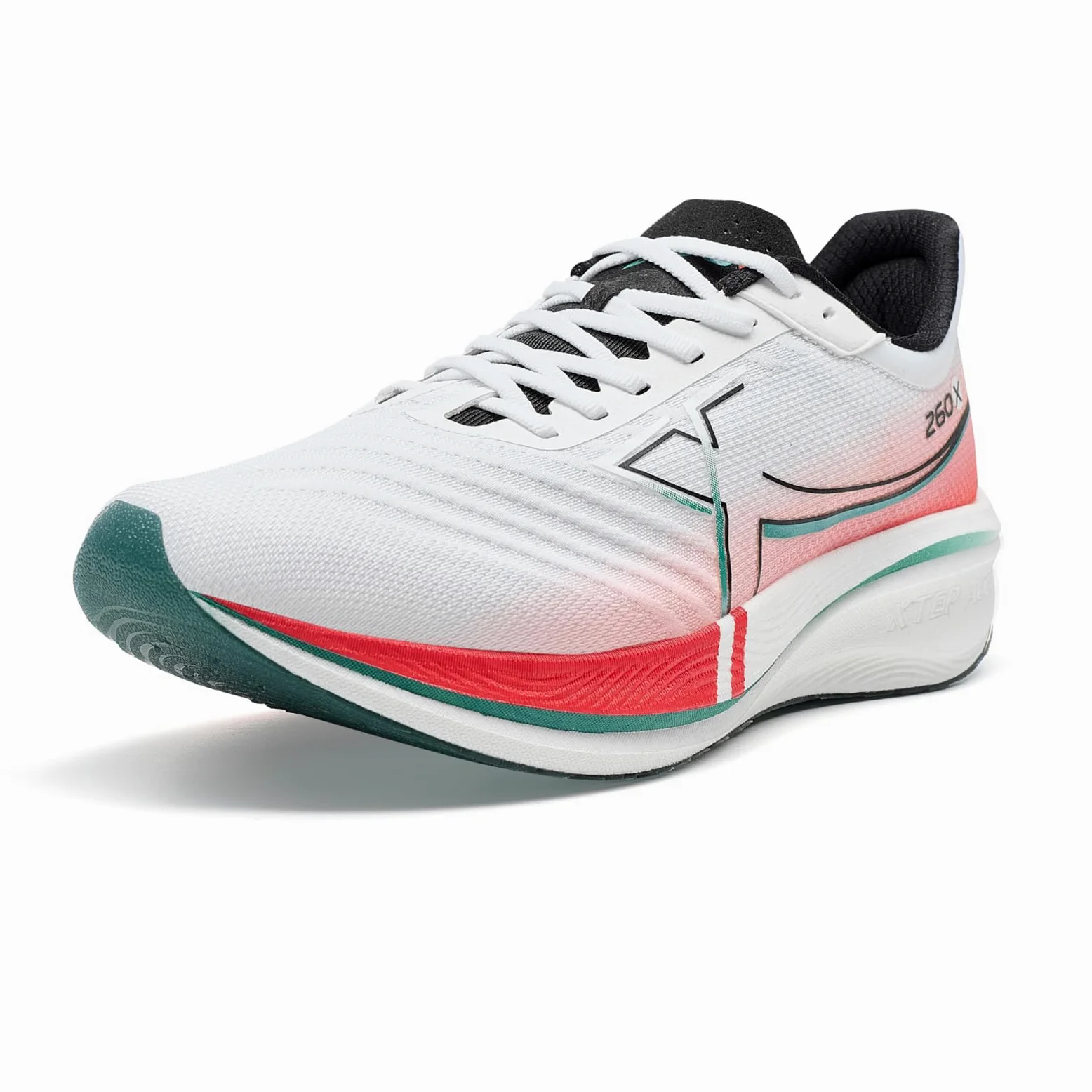 XTEP Zapatillas de correr para hombre 260X, zapatillas de maratón mejoradas con 85% de amortiguación, entrenamiento de carreras, placa de carbono ligera, zapatillas de competición, amortiguadas