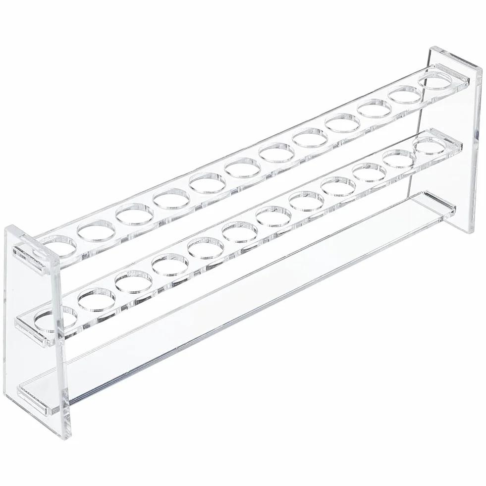 OLYCRAFT Soporte para Tubos de Ensayo de Acrílico Transparente 26x4.4x9cm 12 Orificios 10 ml