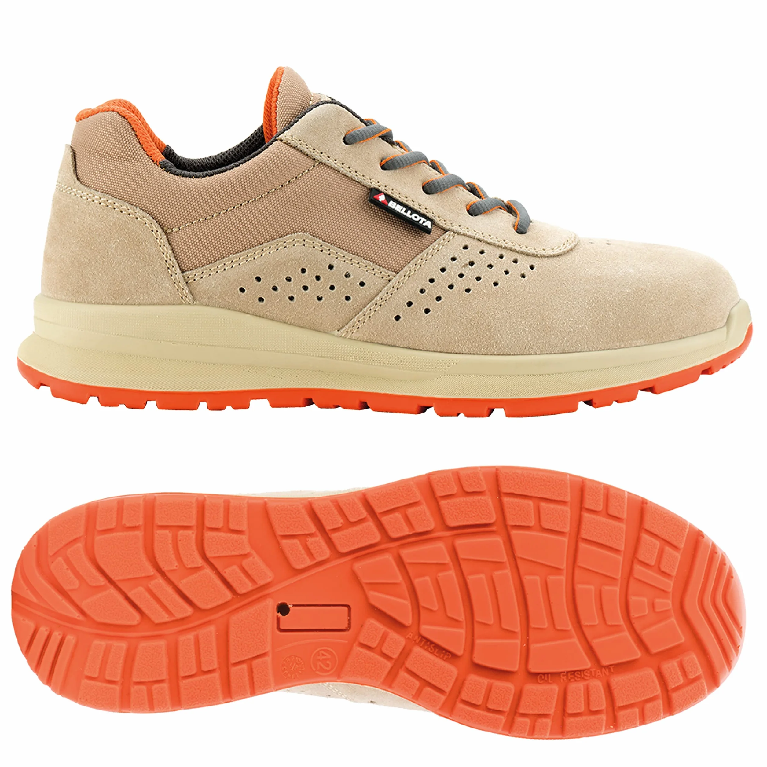 Bellota FTW3050S1P - Zapato de Seguridad Core S1P de Hombre y Mujer de Piel Serraje Transpirable, Ligero y Resistente a Golpes y Rozaduras