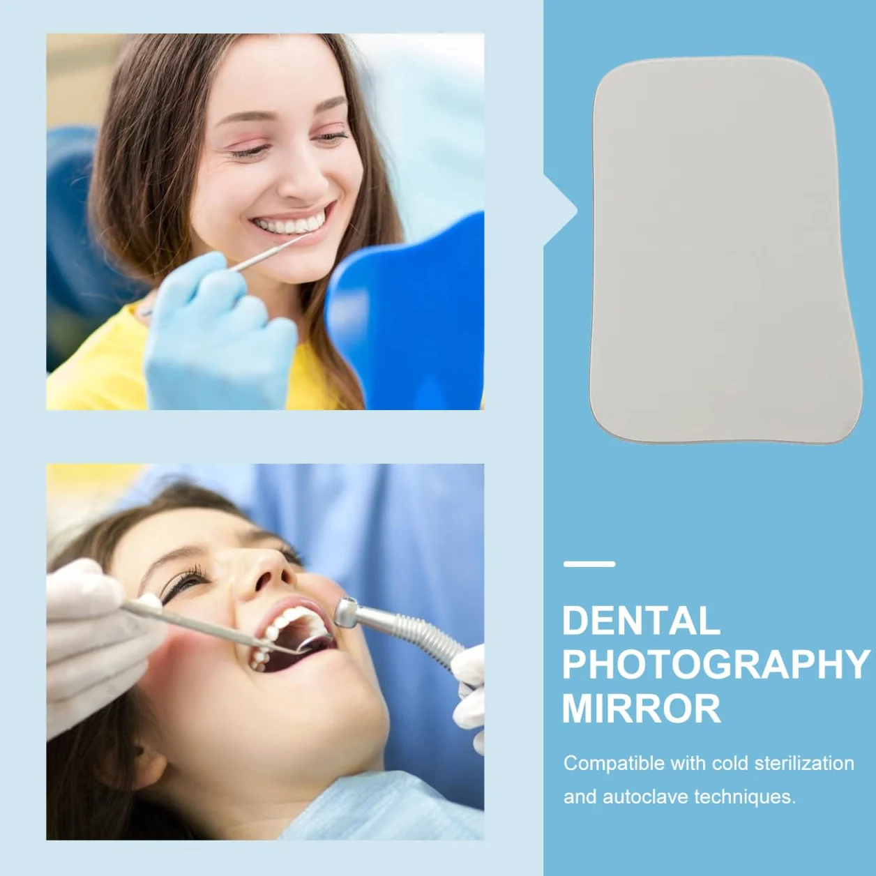 Healifty Reflector Dental Oral Espejo De Fotografía De Doble Cara Ligero 4.60X2.83X0.19In Compatible Con Autoclave