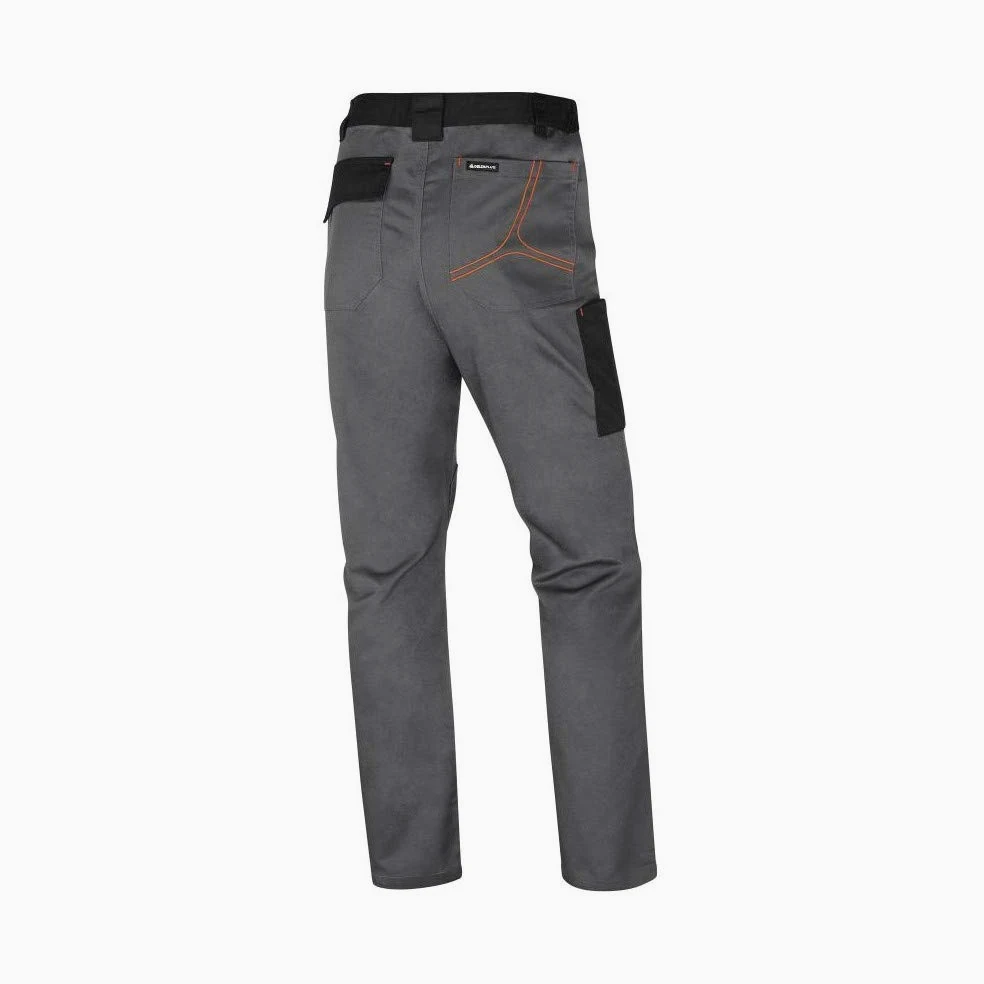Delta Plus Pantalón de Trabajo Multibolsillos 65% poliéster 35% algodón 245gr Mach 2 Deltaplus M2PA3, Gris-Naranja, XXL