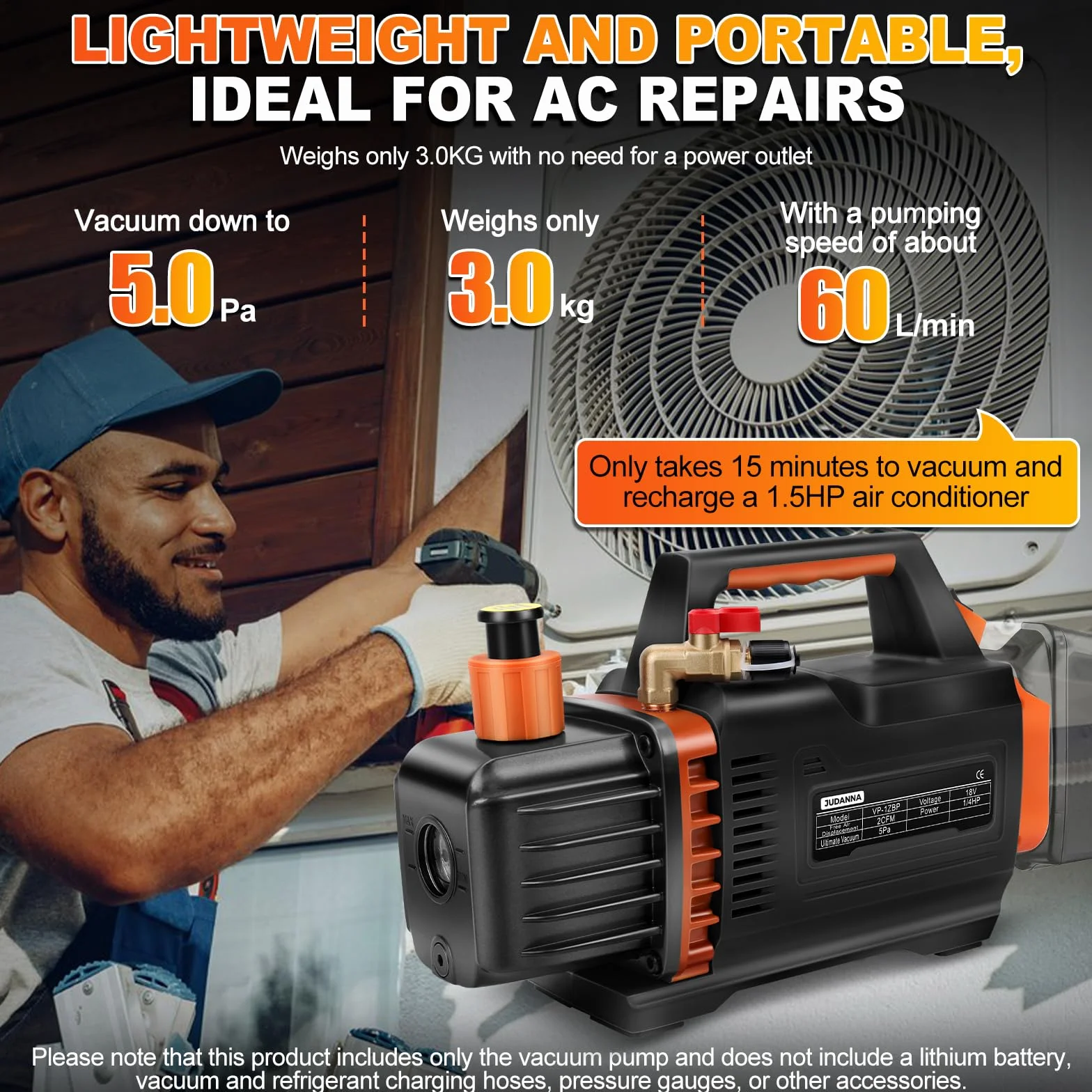 Makita Bomba de Vacío 18 V 150 W 2 CFM 1/4 HP para Aire Acondicionado