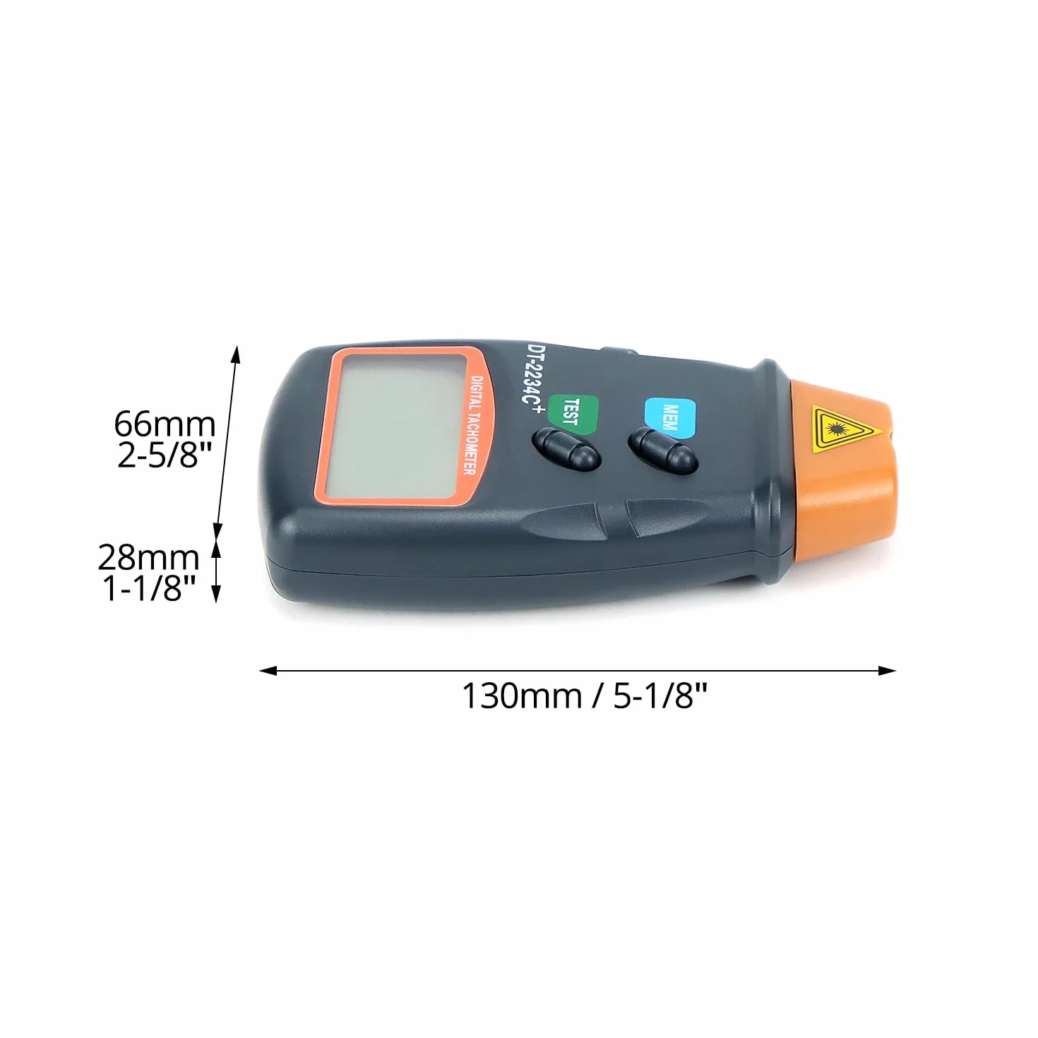 Tacómetro digital QWORK, Medidor de RPM láser sin contacto, Pantalla LCD