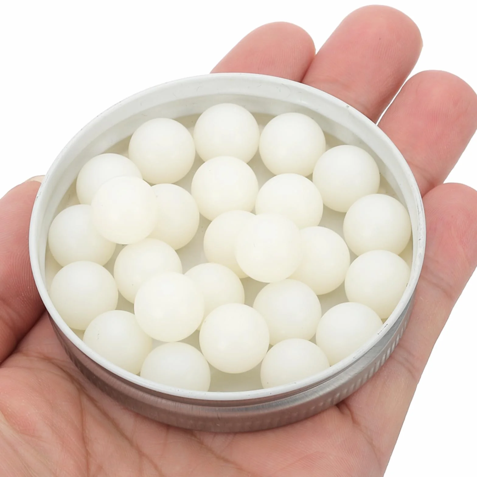 Bolas De Cojinete De Nylon 1/2" 12.7mm Bola Maciza Pulida Precisión G2 Blanco 25Pcs