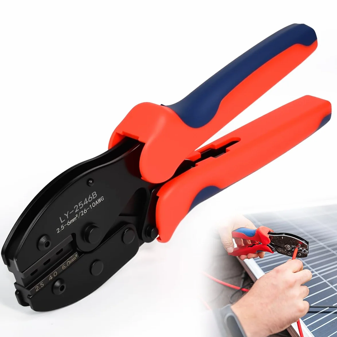 Crimpadora MC4 Solar para Conectores Aislado 2,5/4/6 mm² Herramienta de Crimpado Fotovoltaico