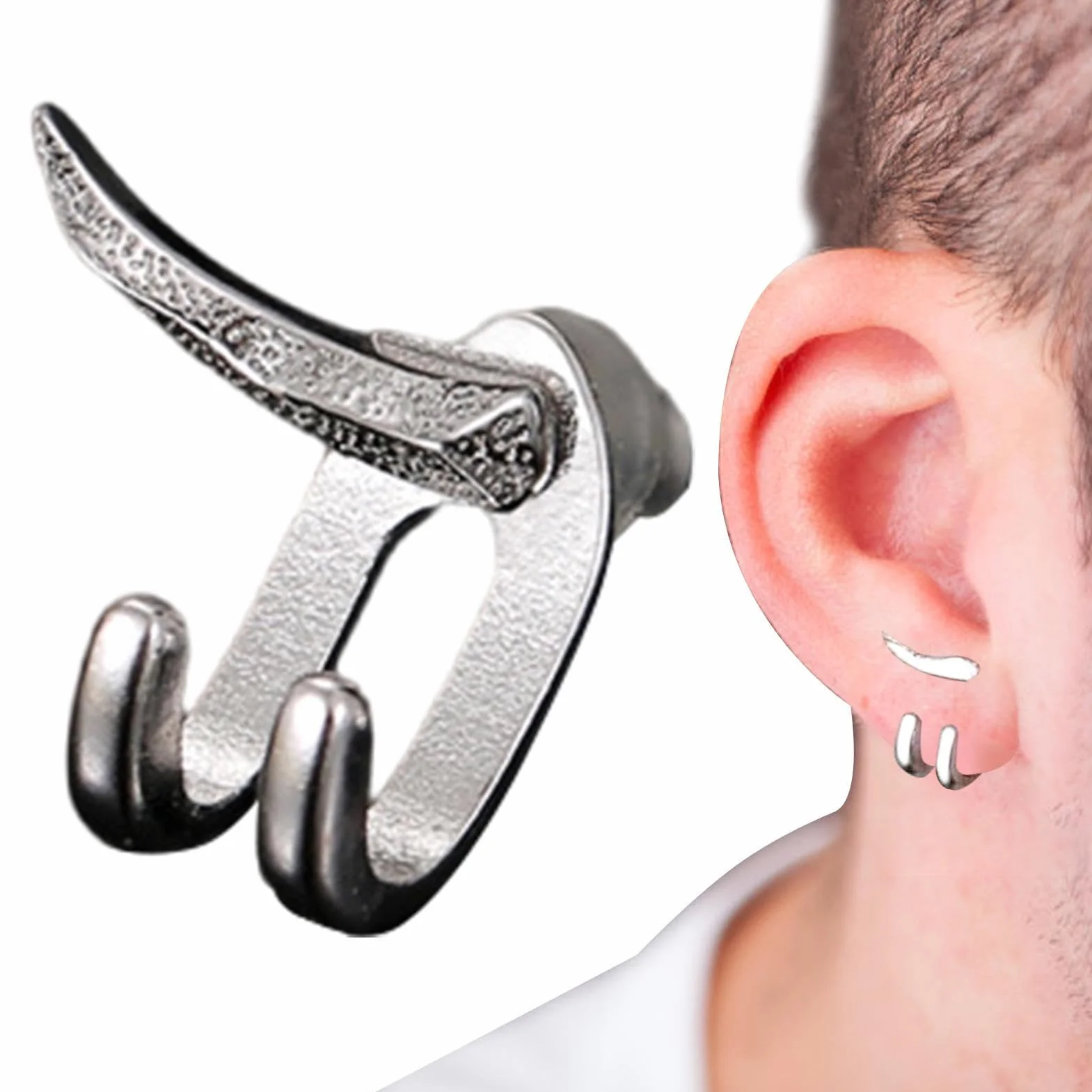 Geniales botón,Joyas para orejas cómodas, desmontables y brillantes con doble perno - Cómodos pendientes punk desmontables, accesorios oreja estables moda para citas, Kasmole
