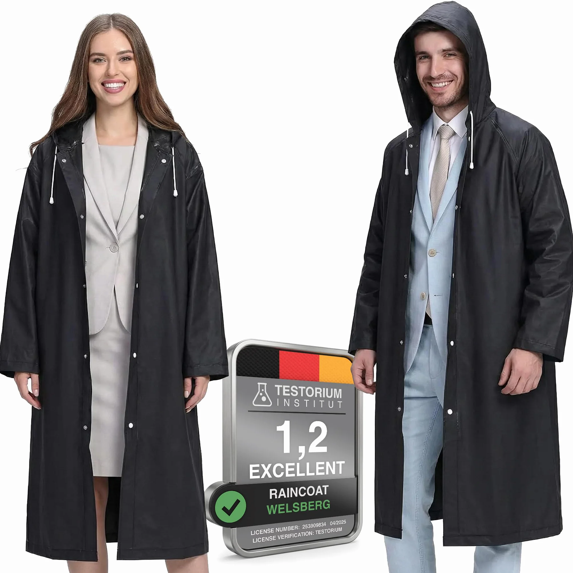 Poncho de Lluvia Impermeable con Capucha y Mangas, Reutilizable, Talla Única para Hombre y Mujer