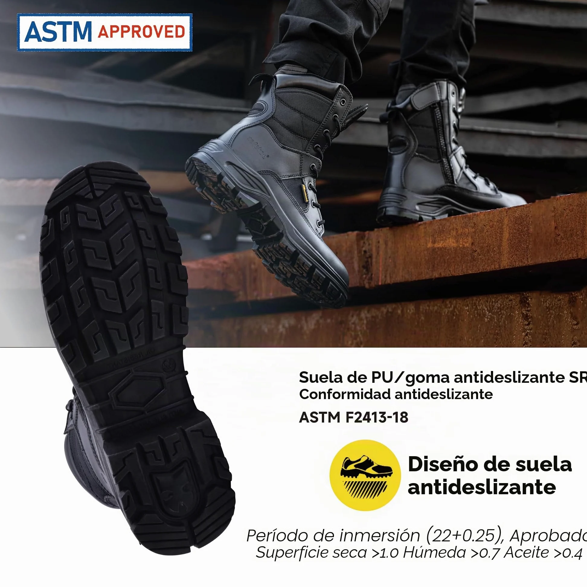 SAFEYEAR Zapatos de Seguridad Hombres y Mujeres, S3 Botas de Seguridad Trabajo Militar con Cuero Impermeable, Puntera con Punta de Acerol Ligeros Calzado para Cremallera, Plantilla mas Comodas…