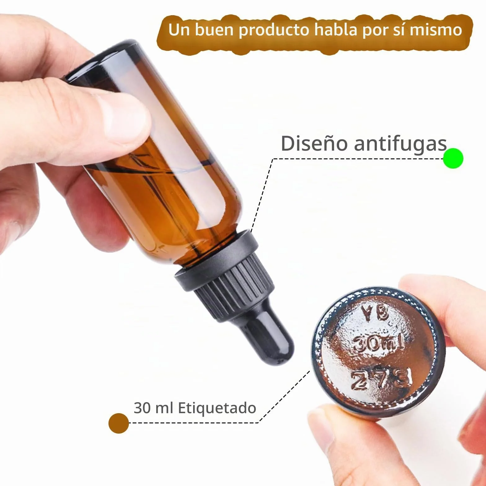 Botellas Ambar Vidrio 30 ml Cuentagotas, Frascos Cristal 24 unidades Gotero 30ml
