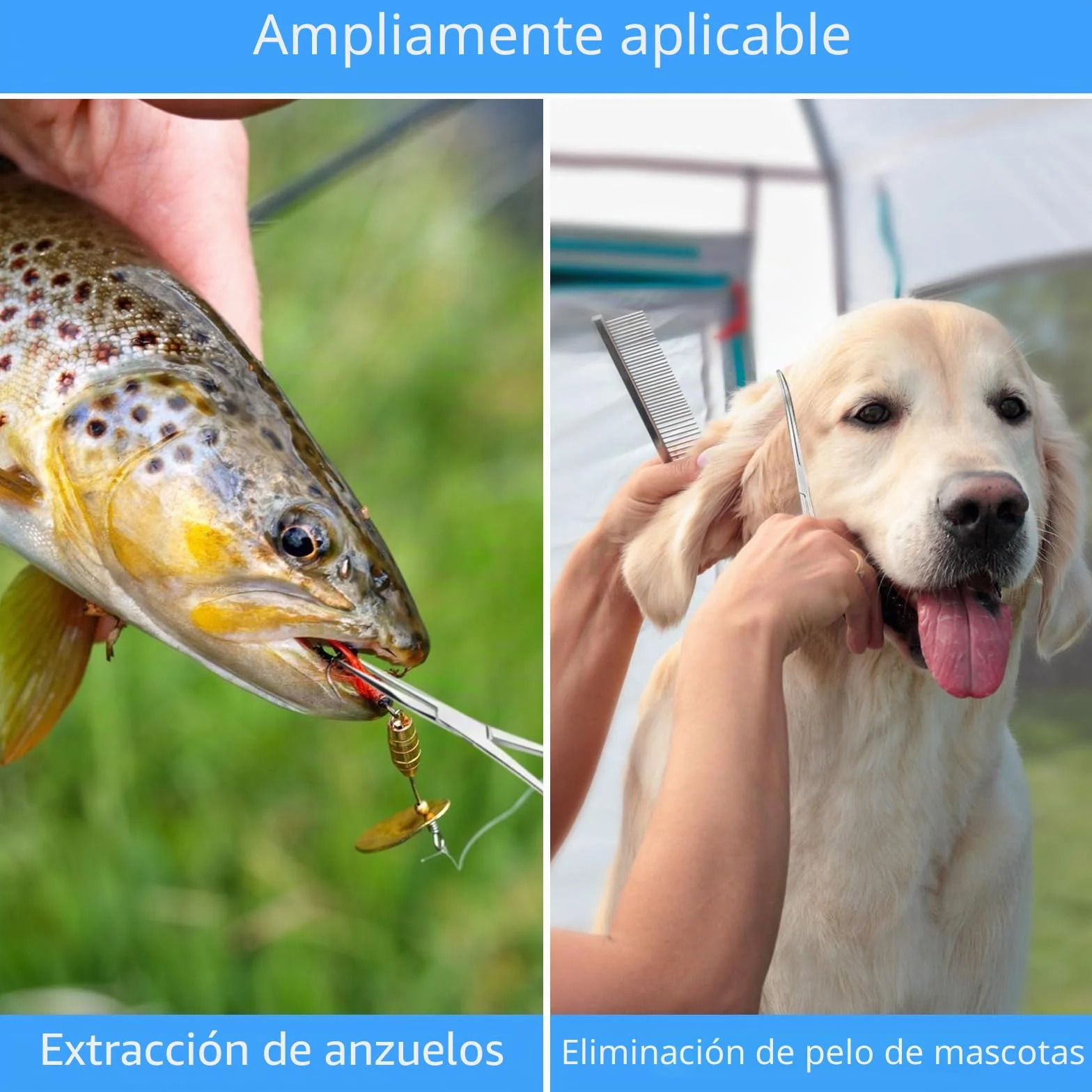 APOMOONS 2 piezas alicates piercing tijeras enfermeria inoxidable pinza pesca dientes sierra 12,5cm