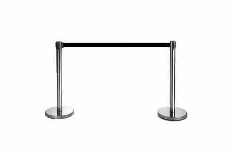 FLEXIBARRIER sistema de guía para personas Basic 300-3m soportes de barrera plateados Negro