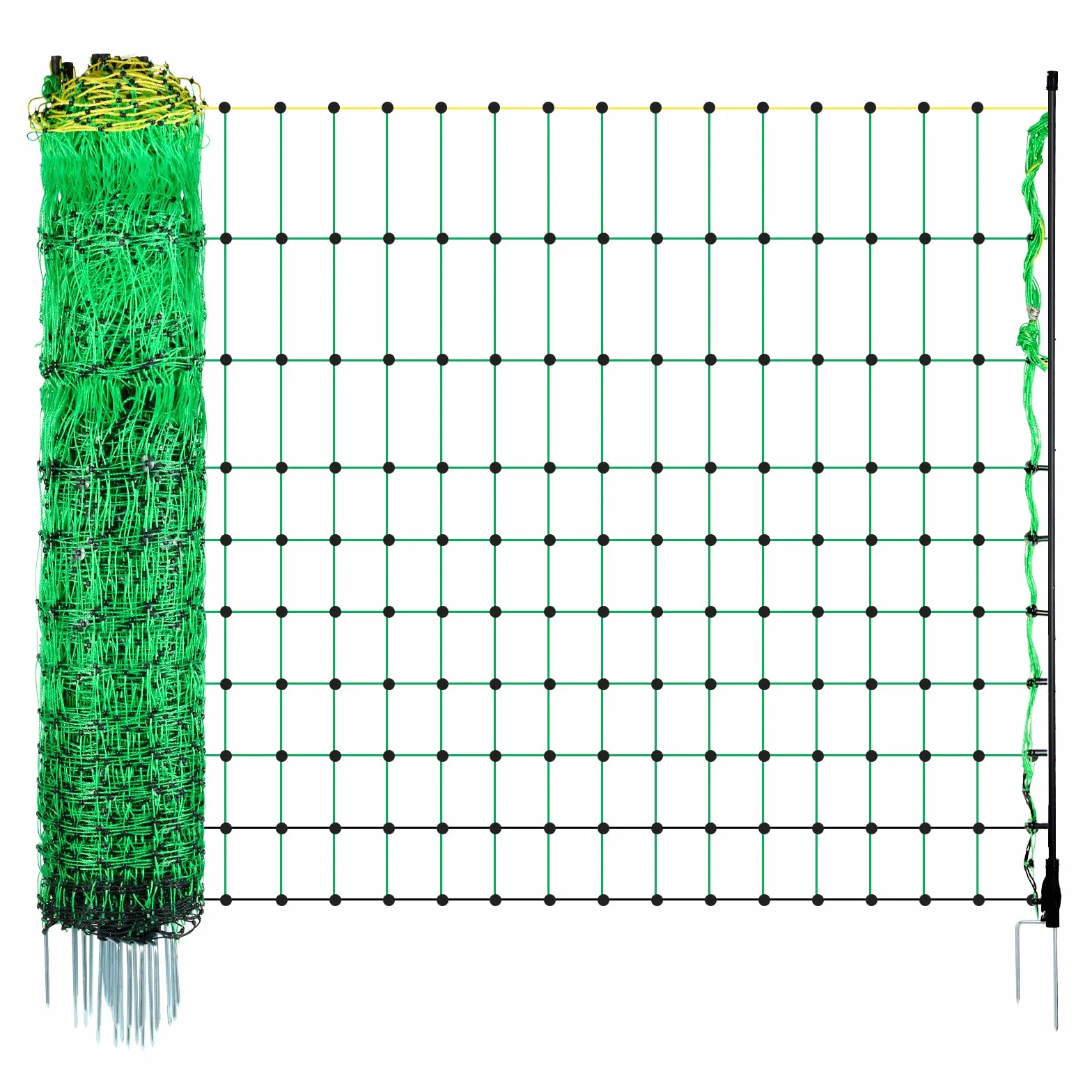 VEVOR Kit de red para cerca eléctrica de PE 0,88 x 49,98 m con postes de doble púa para cabras ovejas