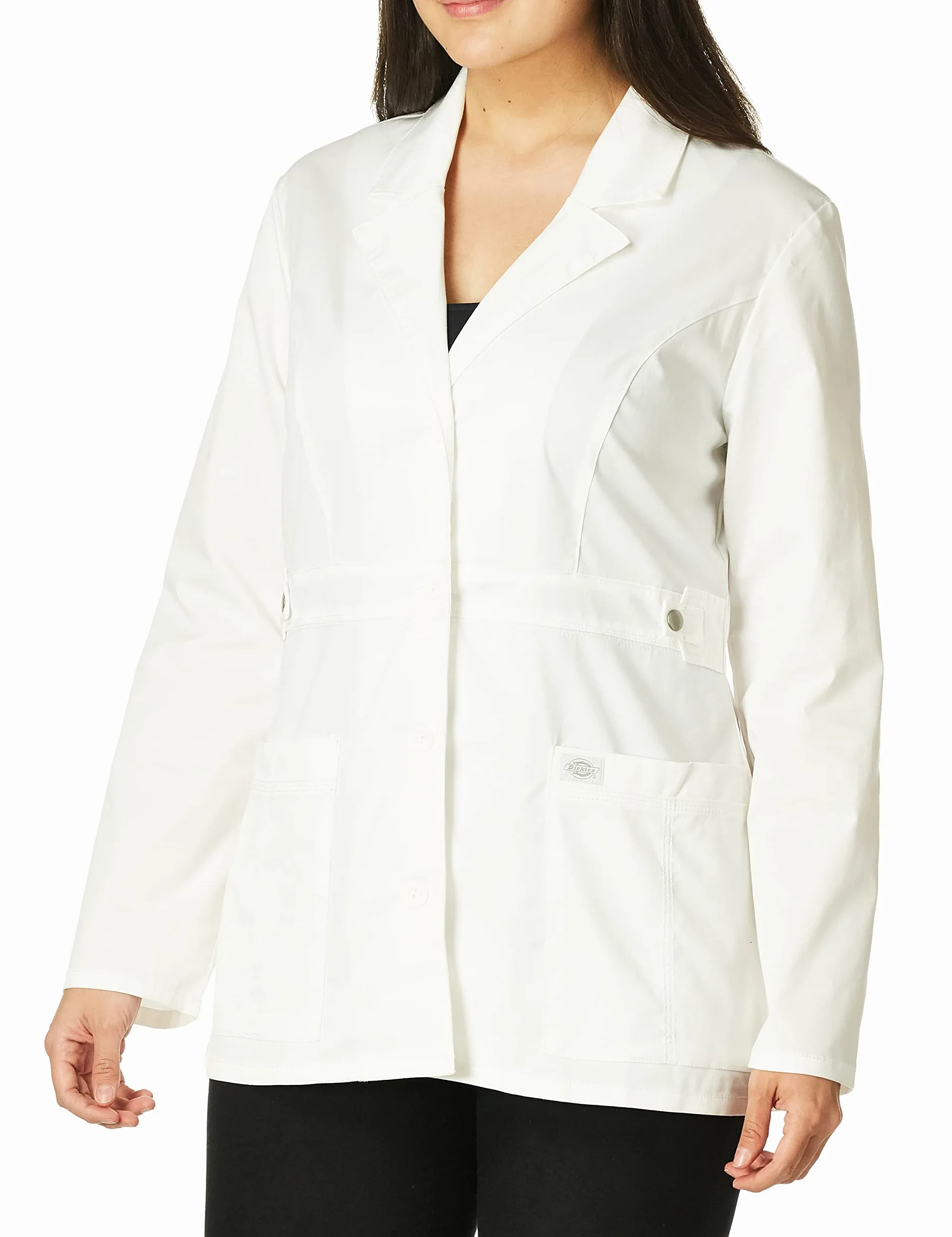 Dickies Scrubs 82408 Gen Flex Junior Fit Contrast Stitch Lab Coat Bata de laboratorio Mujer