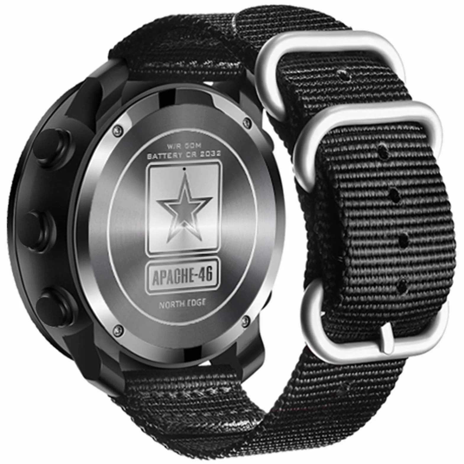 Reloj para Correr Al Aire para Hombre, Altímetro Digital Multifuncional, Barómetro, Brújula, Acero Inoxidable Negro