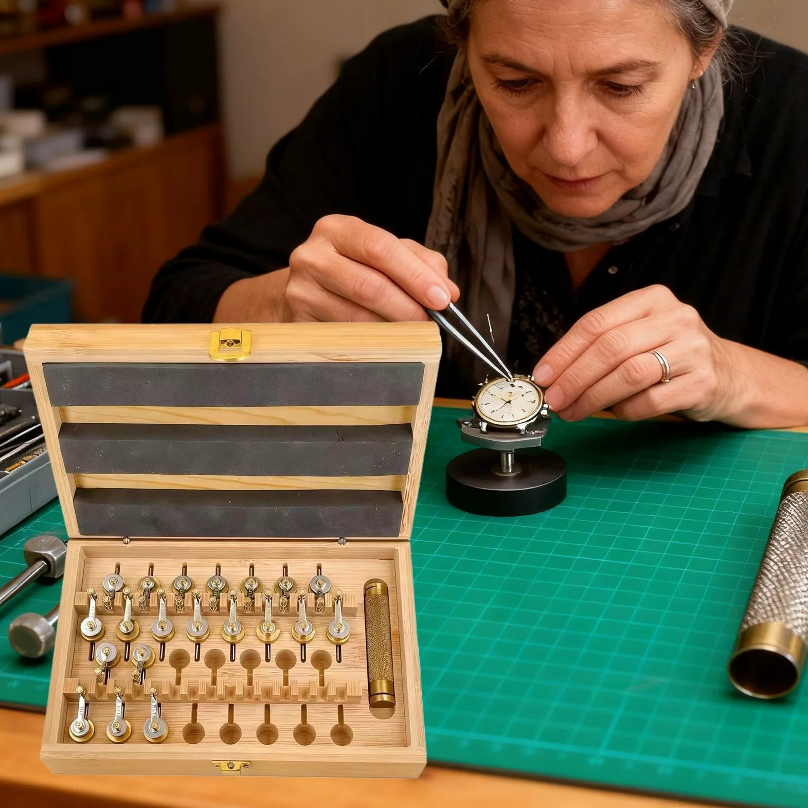 Enrollador de Muelle Real Devanador De Muelle para Reloj De Pared | Kit De Reparación Para Relojero Para Reloj De Abuelo Relojero Mantenimiento Reparación Hogar Industria Comercial