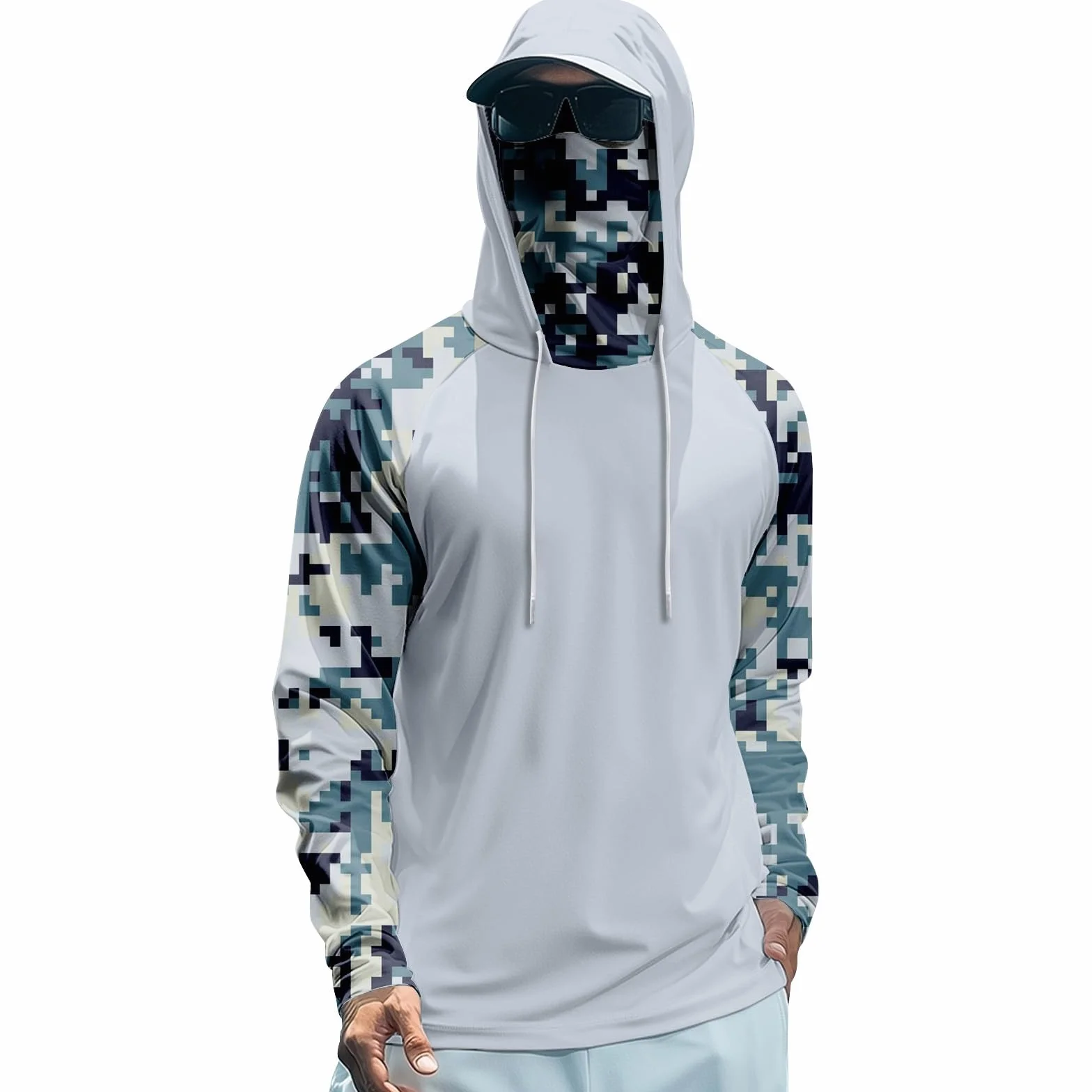 Camiseta Protector Solar UV Hombre Capucha Secado Rápido