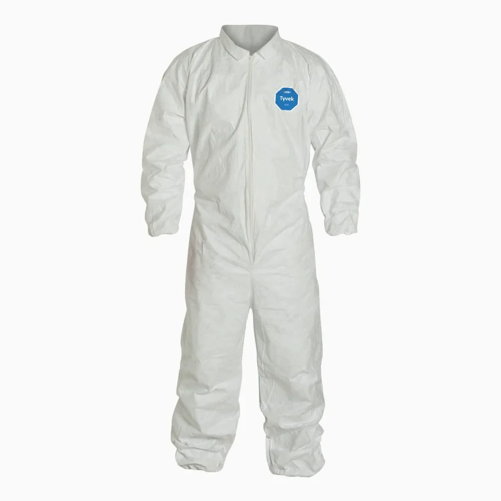 TY125S Dupont Tyvek monos de trabajo desechables, puño elástico, M, blanco, 25
