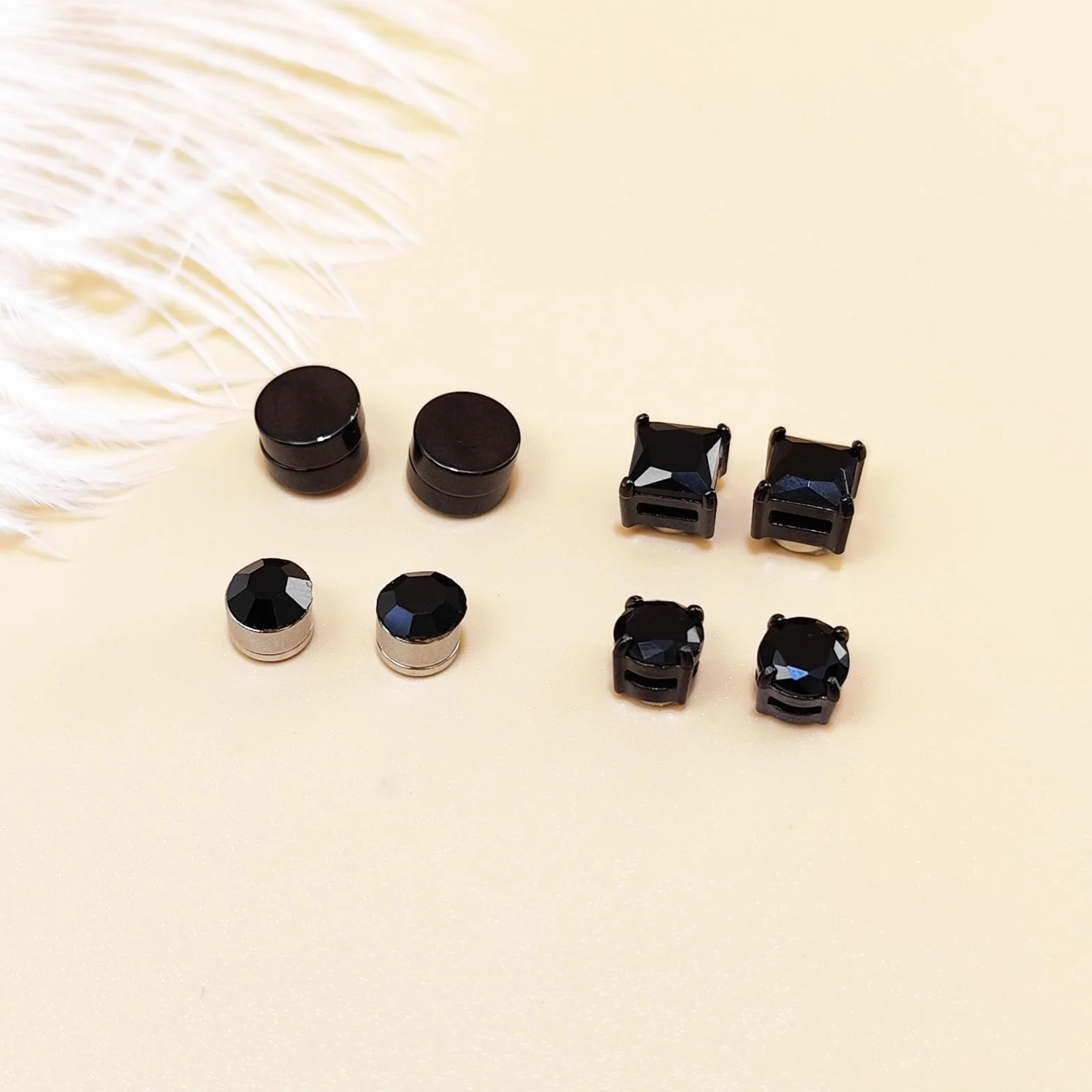 Pendientes magnéticos Acero inoxidable Pendientes sin perforar Pendientes punk CZ