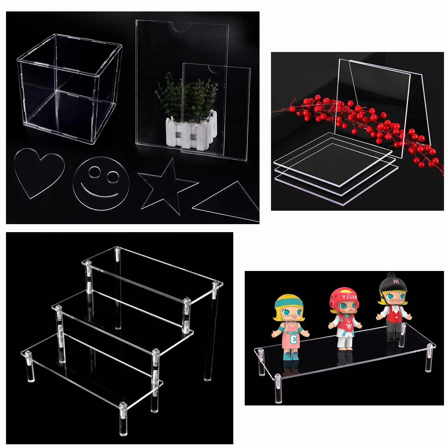 Láminas Acrílicas Transparentes A3 420x297x2mm, Plástico 2mm para Decoración, Marco de Fotos