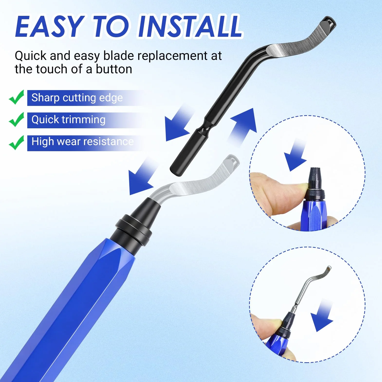 Kit de Desbarbado Manual con 10 Cuchillas, 5 Limas y Alicate de Corte para Metal, Plástico, Resina