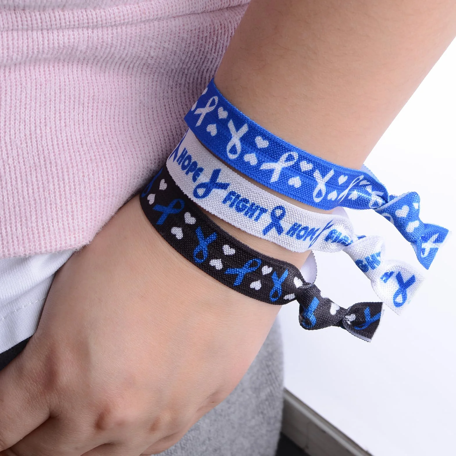 Lot de 30 bracelets extensibles en ruban Nylon pour sensibilisation événements publics