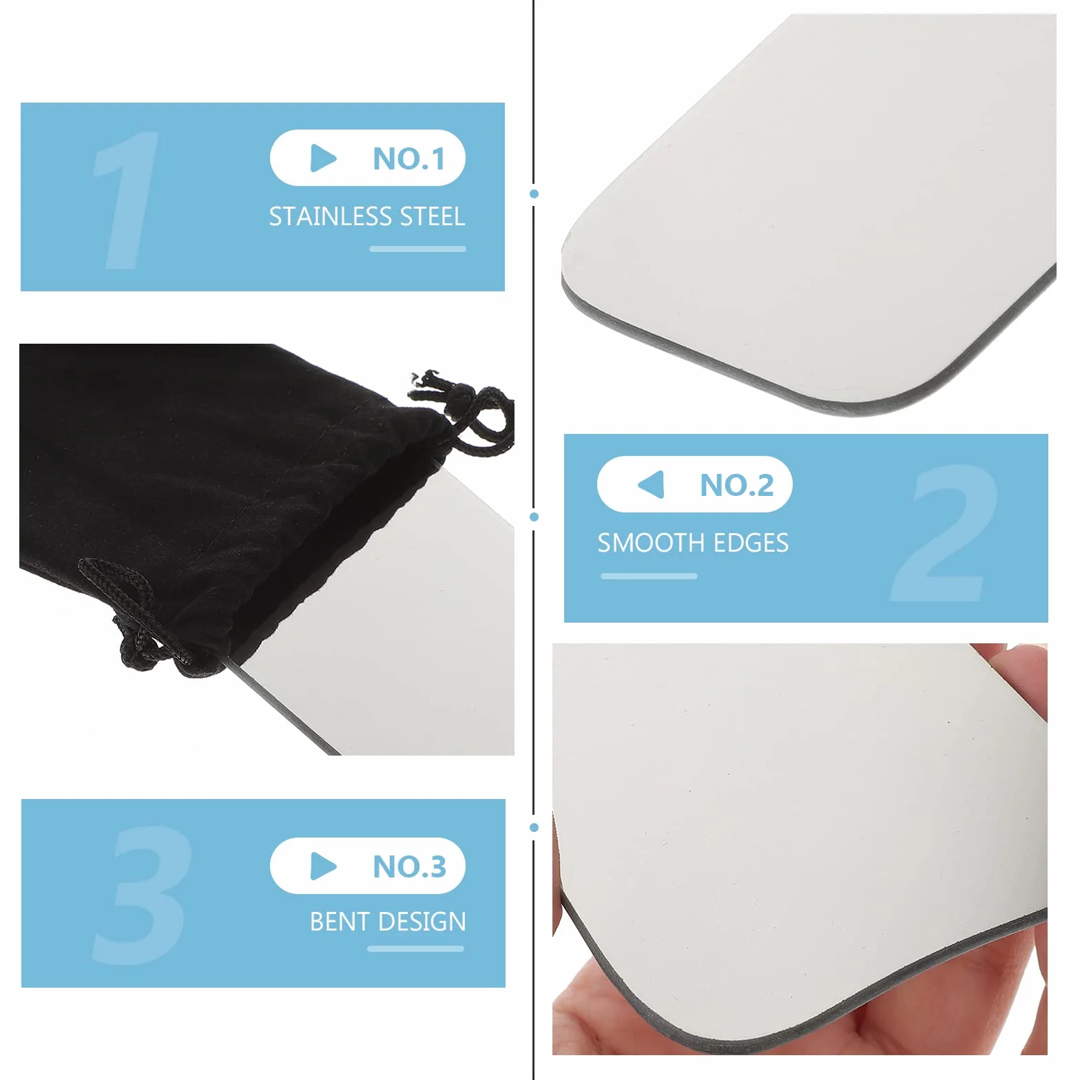 Healifty Reflector Dental De Doble Cara Para Fotografía Intraoral 4.64x2.55x0.19in