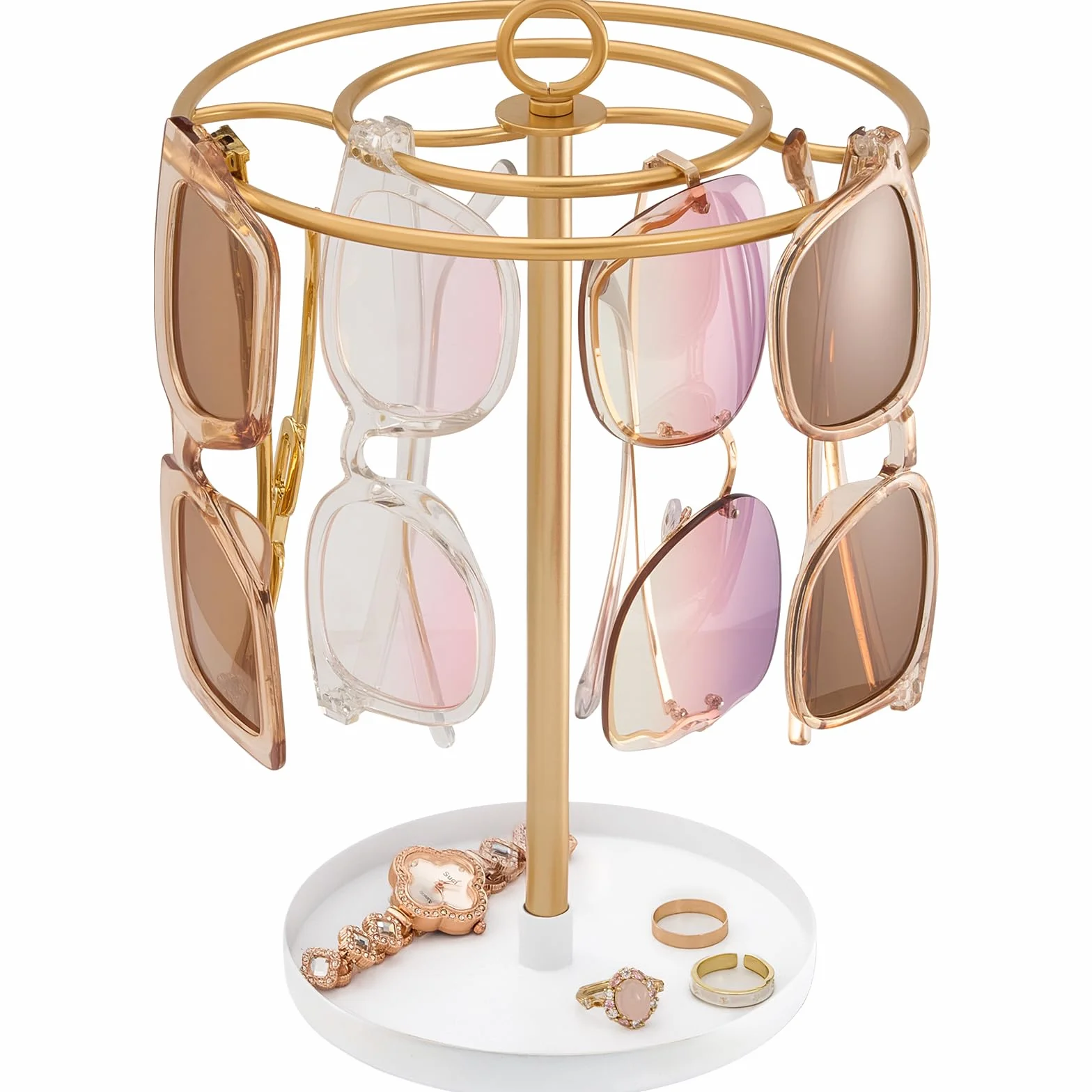 ProCase Soporte Giratorio 360° Almacenamiento para 20 Gafas de Sol Dorado