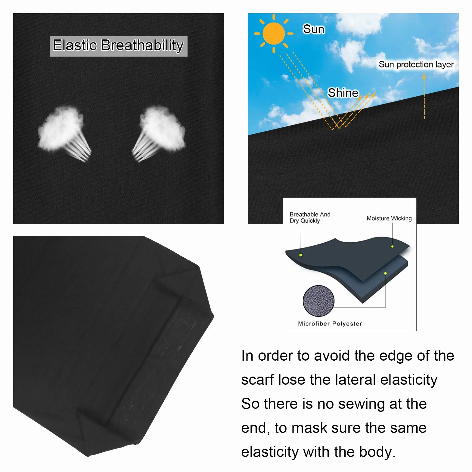 Flintronc Pañuelos Cabeza Elástica,6 Piezas Multifunción Bufand Bandana con 6 Colores, Resistente al Viento Transpirable, Protección UV Tubular Pañuelo para El Cuello para Ciclismo, Senderismo