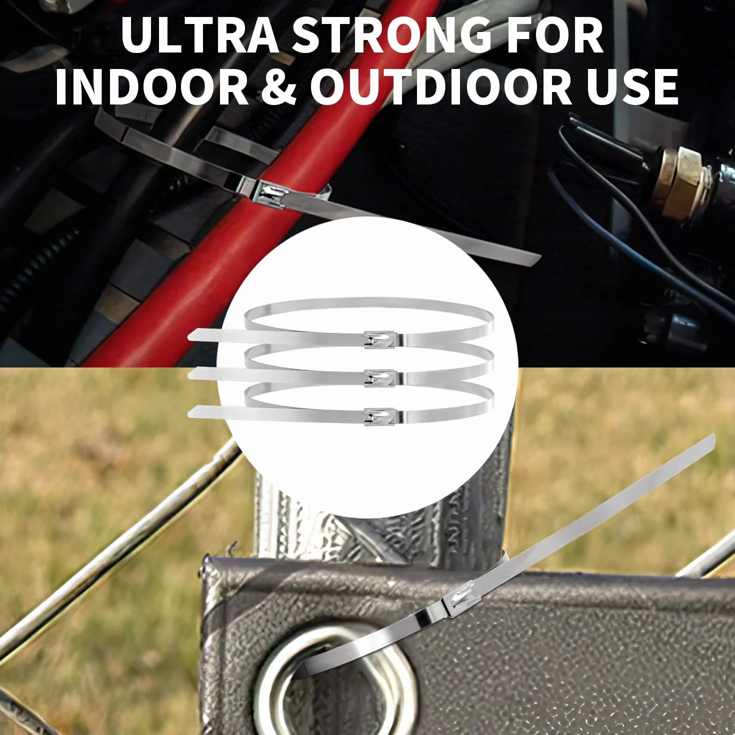 Bridas de Acero Inoxidable 600mmx4,6mm 122kg 100 Piezas para Fijación de Tuberías