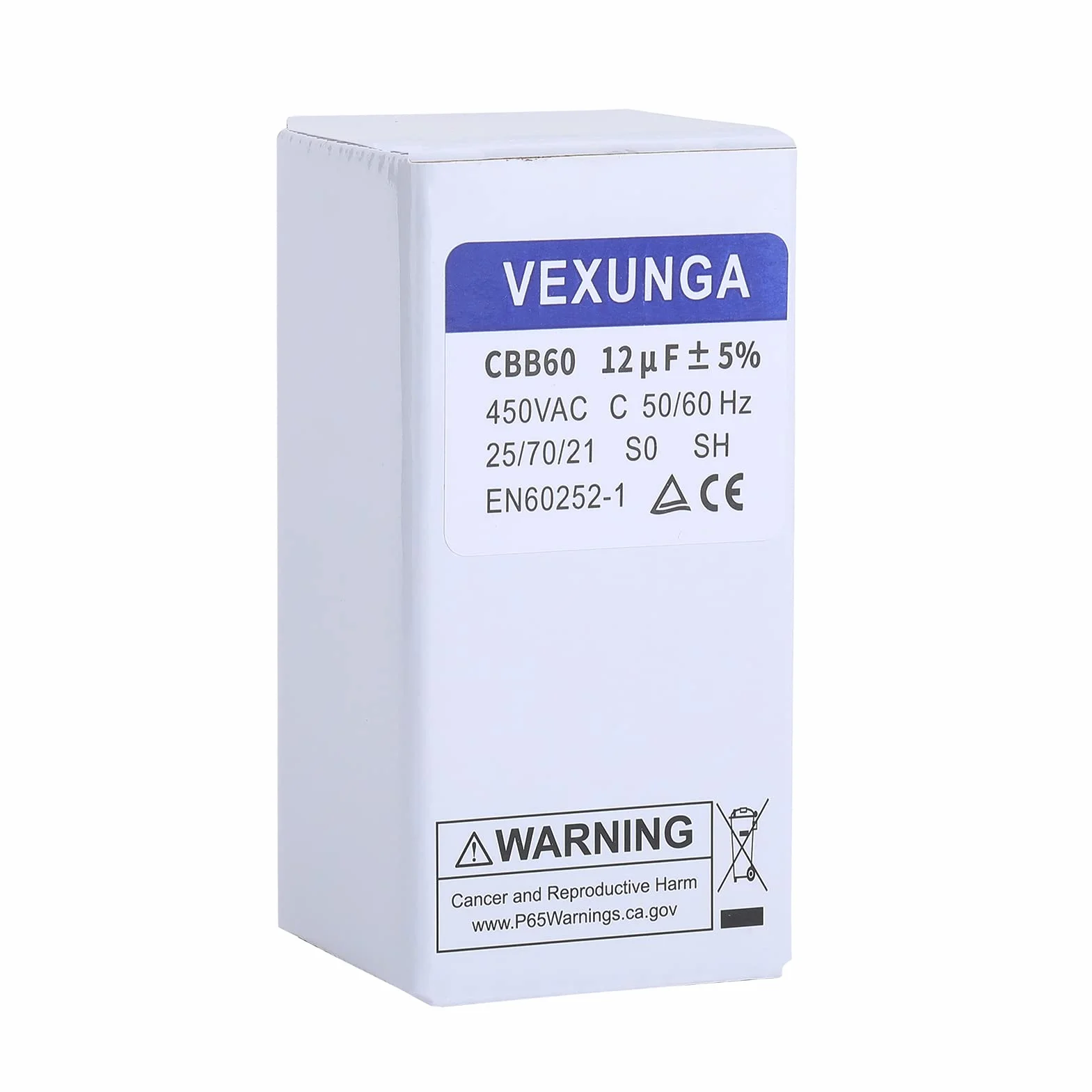 CBB60 Condensador de Arranque 12µF 450V 40x70MM Cable M8