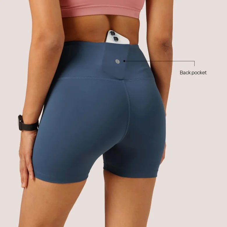 BlissClub Ultimate Shorties Lite - Pantalones cortos de gimnasio para mujer, entrenamiento, pantalones cortos deportivos, pantalones cortos de natación y faja moldeadora para abdomen, cintura alta y
