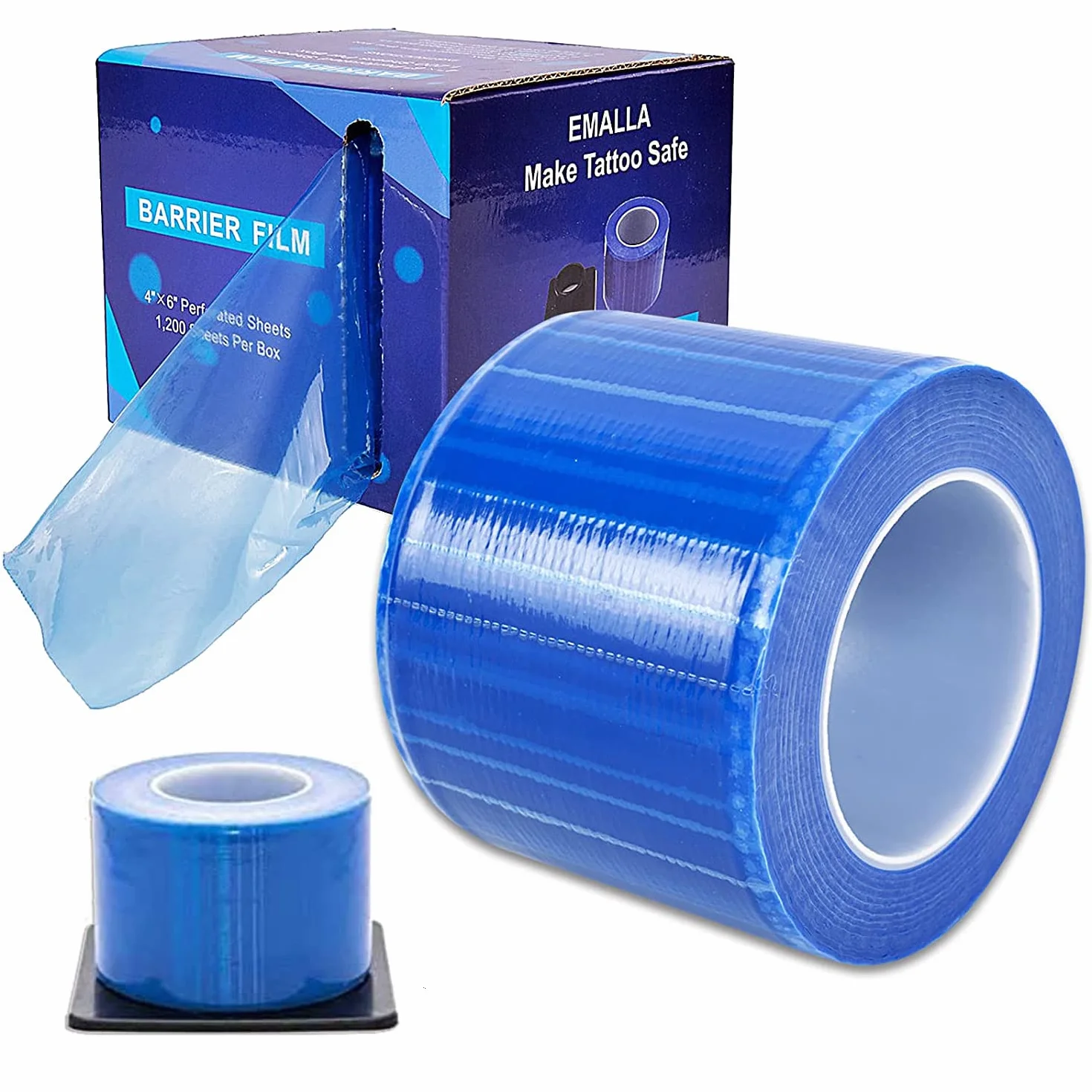 Película de barrera Unihubys 1200 hojas 4" x 6" PE desechable dental protectora con dispensador