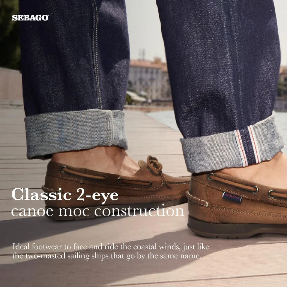 Sebago Schooner Crazy Horse - Zapatos náuticos para Hombre, Color marrón