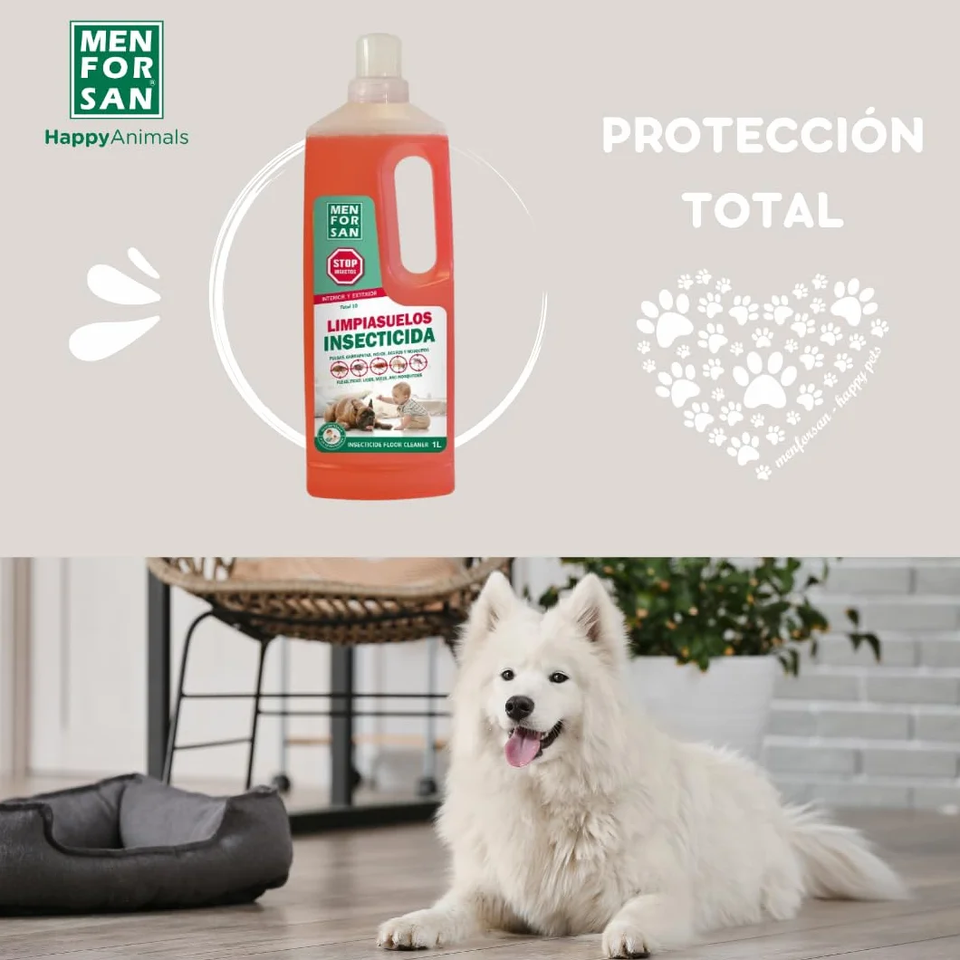 MENFORSAN Limpiasuelos Insecticida Total 10 1L Elimina Protege Entorno Mascota Hogar Interior Exterior